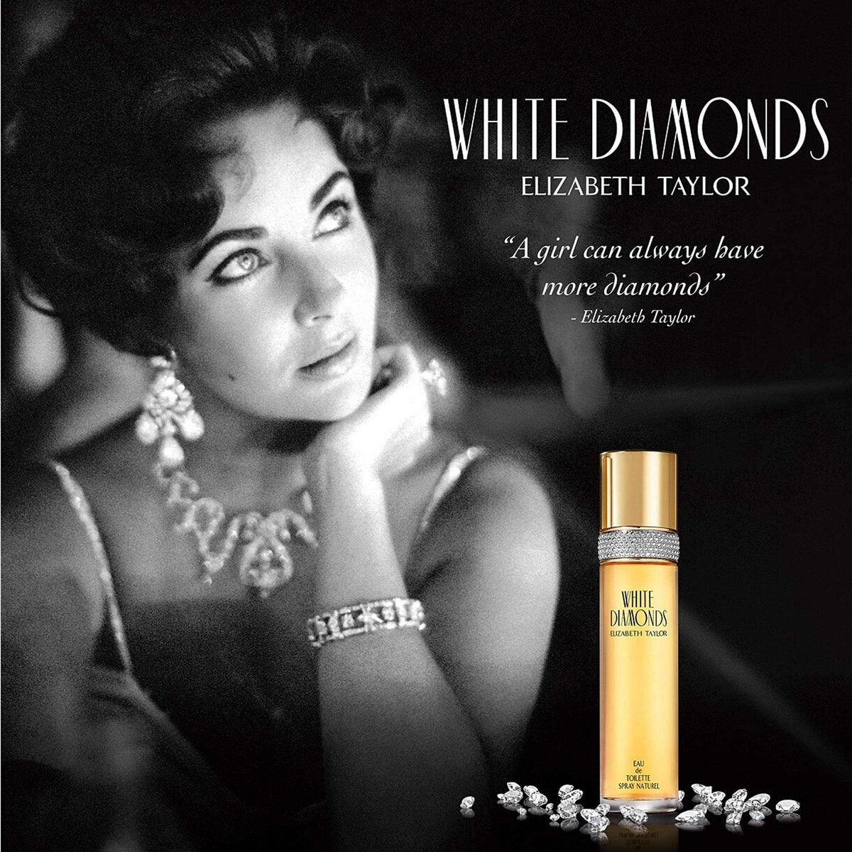 Elizabeth Taylor White Diamonds perfume bottle 3.3 fl oz