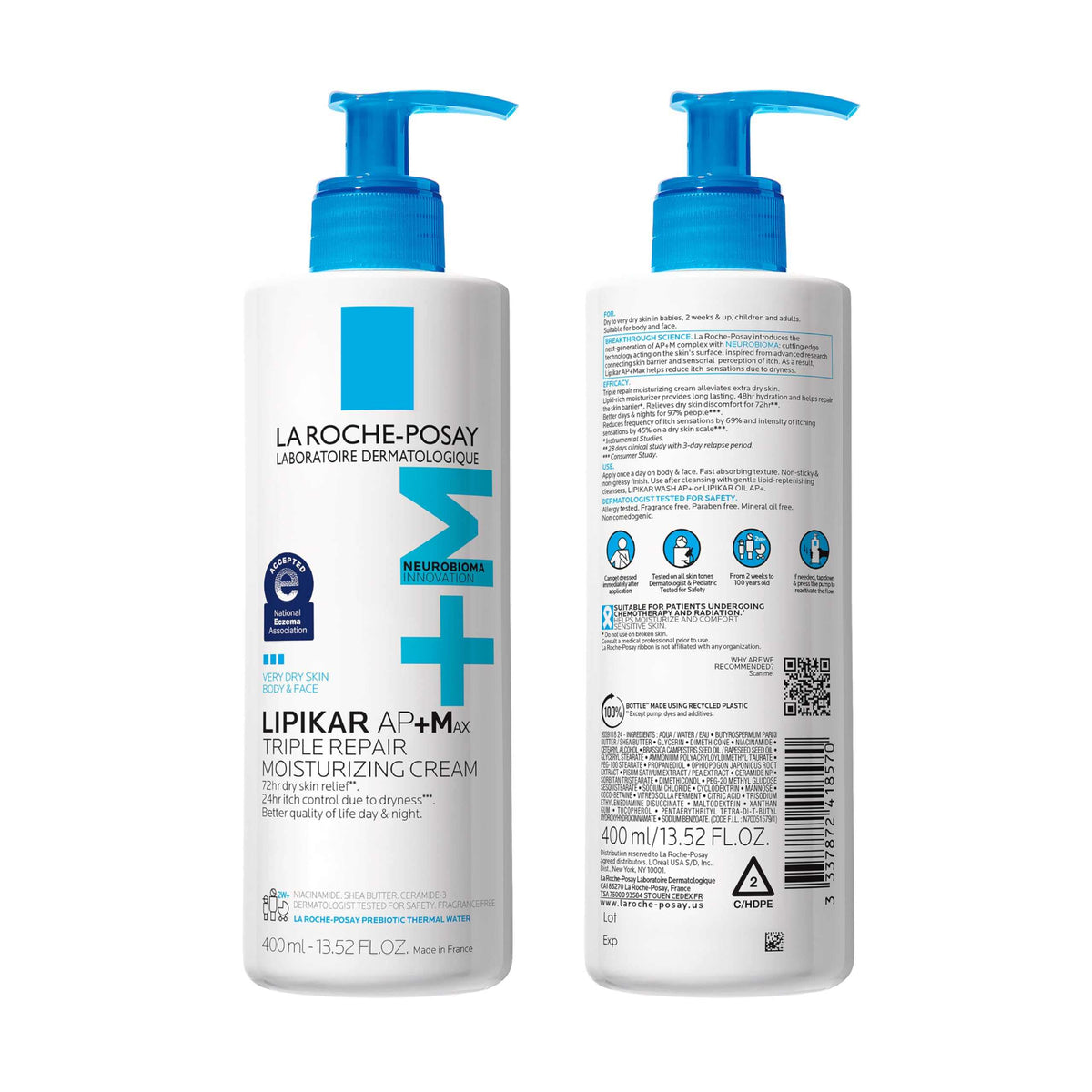 La Roche-Posay Lipikar AP+MAX moisturizing body cream tube