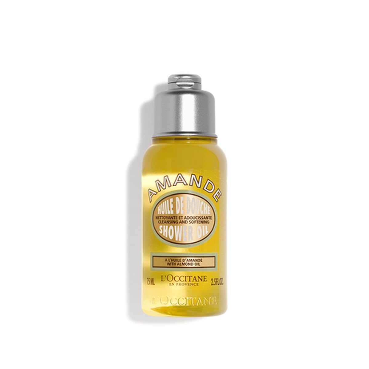 L'Occitane Almond Shower Oil bottle for cleansing and shaving