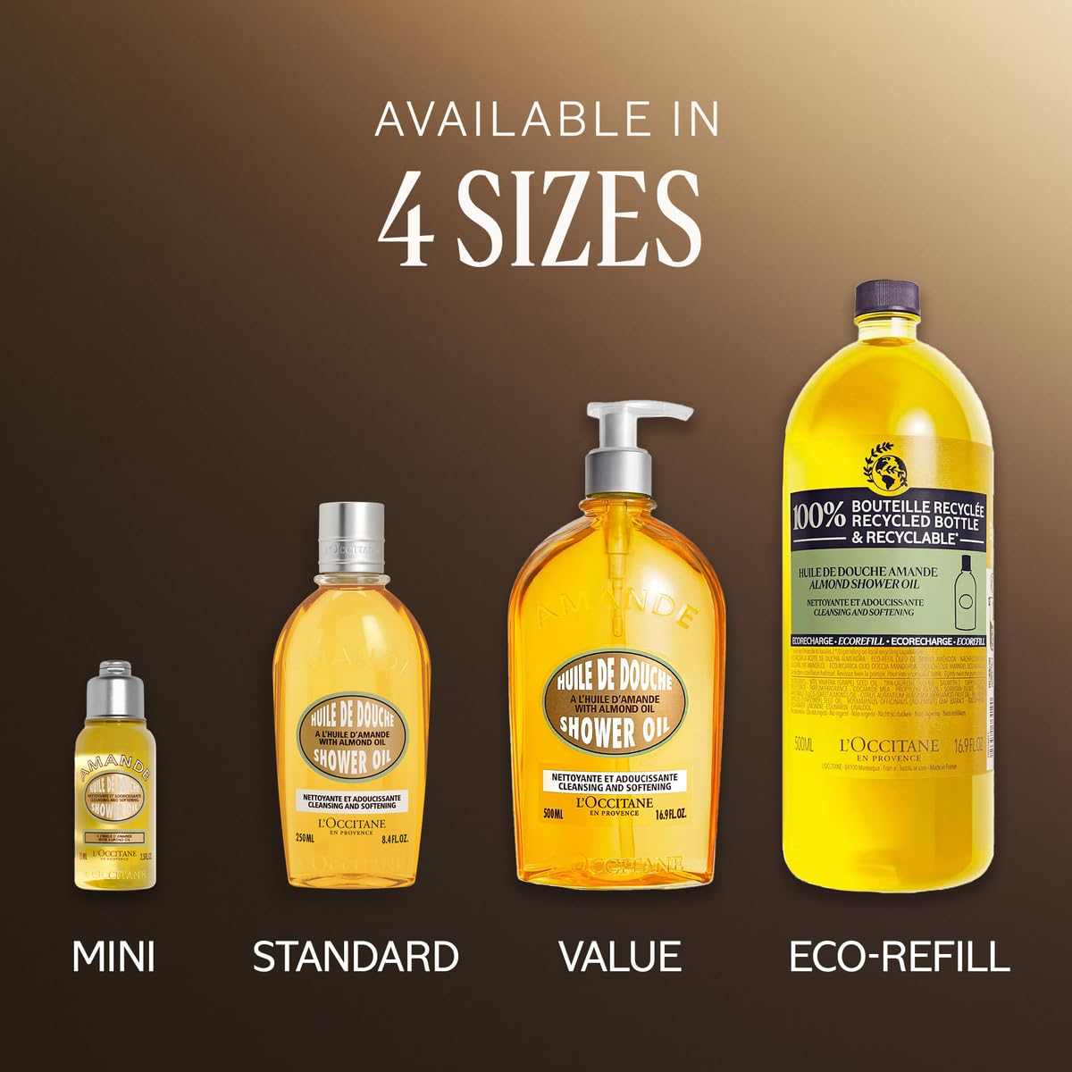 L'Occitane Almond Shower Oil bottle for cleansing and shaving