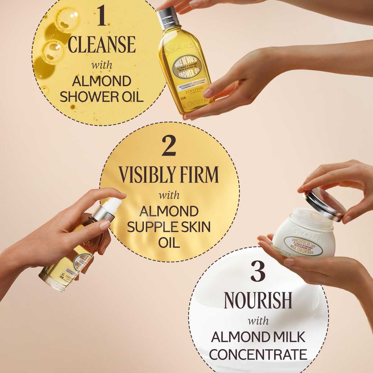 L'Occitane Almond Shower Oil vegan cleansing body wash and shaving base